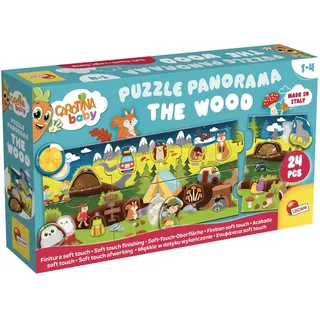 Lisciani - Carotina Baby - Puzzle Panorama: Der Wald - Interaktives Puzzle für Kinder von 1 bis 4 Jahren - Sensorische und kognitive Entwicklung - Formen- und Farberkennung - Hergestellt in Italien