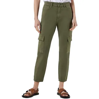NOISY MAY Damen NMMONI HW Cargo ANK Color NOOS Jeans, Braun, 27W x 34L