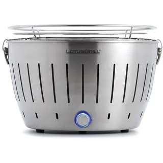 LotusGrill Classic Edelstahl G340 der raucharme Holzkohlegrill mit USB-Anschluss