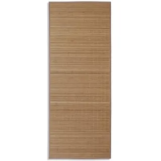 vidaXL Teppich Rechteckig 80/200 cm aus Bambus Braun , Naturmaterialen , 80x200 cm , leicht zusammenrollbar , Teppiche und Böden, Teppiche