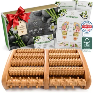 HELDSON Fußmassageroller Holz – Fussmassagegerät Rolle für Reflexzonen
