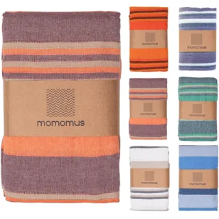 MOMOMUS Picknickdecke XXL für den Strand - Faltbar, Groß und Mit Fransen - Strandmatte/Stranddecke Sandfrei für Picknicks oder Leichte Campingdecke - Lachsfarben, 210x240 cm