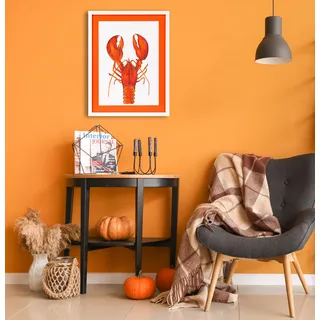 queence Bild mit Rahmen »Hummer, Tier« Fisch & Meeresfrüchte 1 Stk. tlg. Poster mit buntem Acrylglas Passepartout, orange