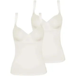 BH-Hemd VIANIA "2er Pack BH Hemd Basic", Damen, Gr. 75, Cup D, beige (cream cream), Stoff, Obermaterial: 90% Polyamid PA. 10% Elasthan EL., BHs BH-Hemd