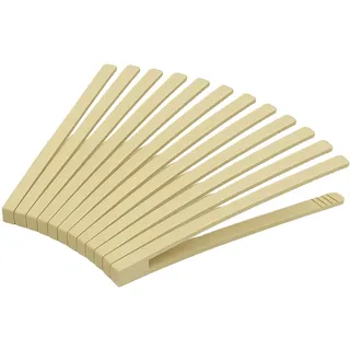 MC-Trend 12 Stück Grillzange 30 cm aus Buchenholz – nachhaltige Holz Küchenzange mit Rillen – Made in Europe (12)