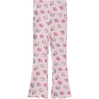 s.Oliver Gerippte Leggings mit Flared Leg und All-Over-Print zartrosa 134