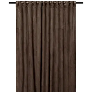 Svanefors Fertigvorhang , Mokka , Textil , Uni , 135x280 cm , beliebig kürzbar, für Stange und Schiene geeignet, Samtoptik, mit Kombiband, 100% Verdunkelung , Heimtextilien, Vorhänge, Fertigvorhänge, Verdunkelungsvorhänge
