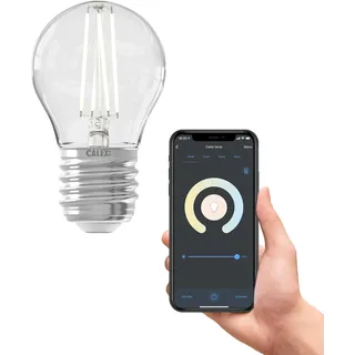CALEX Smart LED Lampe, E27, P45, Filament, warmweißes Licht, dimmbar, WLAN App- & Sprachsteuerung