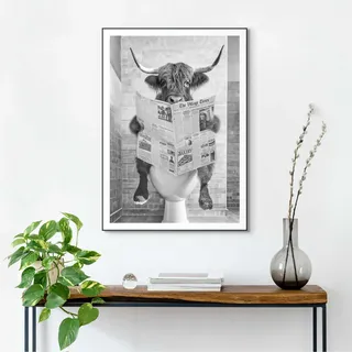 reinders Wandbild 50 x 70 cm Highlander Toilet Holz Schwarz