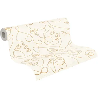 A.S. Création Pintwalls III Vliestapete 791722 in Weiß, Gold - moderne hochwertige Tapete - Made in Germany