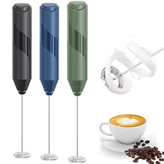 Milchaufschäumer Stab/Milchschäumer Elektrisch tragbarer mit Hoher Leistung 14000U/min/Mini-Getränkemixer Kaffeebesen batteriebetriebener für Latte, Matcha-Tee, Cappuccino, Grün