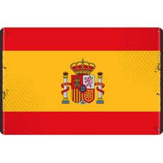 Blechschild Wandschild 20x30 cm Spanien Fahne Flagge