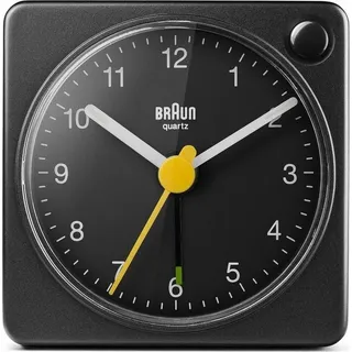 Braun BC02XB, Quarzwecker, Rechteck, Schwarz, Analog, Akku, AA - Schwarz