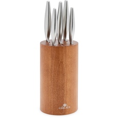 Bild Fine Messerblock Messerset Küchenmesserset 5 Messer Aus Edelstahl Küchenmesser im Buchenholz-Block Kochmesser Brotmesser Gemüsemesser Küche Küchenutensilien Küchenzubehör