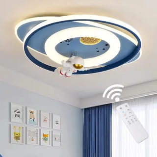 GHiycotdl LED Deckenleuchte,58 cm, kreative Cartoon Astronauten Deckenlampe mit Fernbedienung, dimmbare Deckenleuchte für Kinderzimmer, Schlafzimmer, Deckenleuchte, Wohnzimmer, Kindergarten