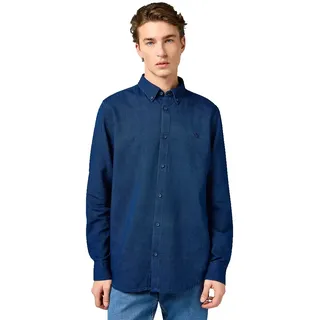 Wrangler Oxford Langarmhemd - Indigo Oxford - XL