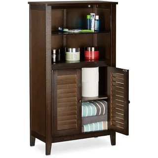 Relaxdays Badezimmerschrank 92 x 50 x 25,5 cm Dunkelbraun