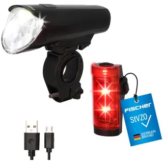 Fischer Fahrrad LED-Akku Beleuchtungs-Set Beleuchtungsset