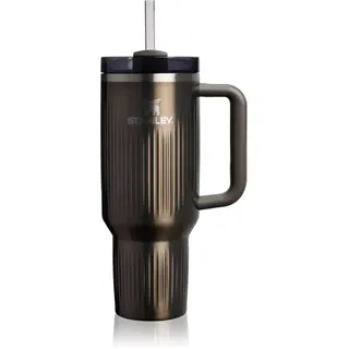 Stanley Quencher H2.O FlowStateTM Fluted Tumbler Edelstahlbecher mit Strohhalm groß Gunmetal Shine 1180 ml