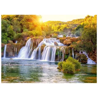 WallArena Fototapete Wasserfall 3D Natur 250x175