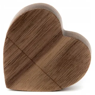 Derentis WOOD HEART Holz-Herz USB-Stick 64 GB Dunkel
