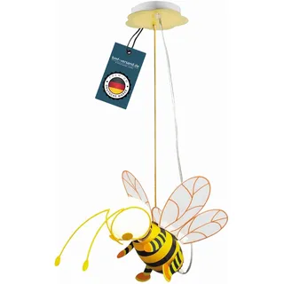 bmf-versand® Kinderlampe Decke Biene LED - Hängelampe Kinderzimmer Mädchen Junge - Kinderzimmerlampe Hängend Gelb - Kinderleuchte Inkl. Leuchtmittel - Pendellampe Kinder Tiere