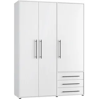 Forte Drehtürenschrank 3-türig 144,4 x 200 x 53 cm Weiß