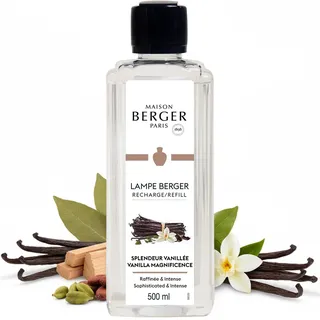 Maison Berger – Nachfüllung Zauber der Vanille 500 ml für Lampe Berger – 2-in-1 geruchsneutralisierendes Raumduft-Öl – Bourbon-Vanille, Rum