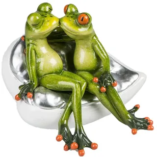 Formano 717689 Dekofigur lustiges Froschpaar küssend auf einem Stuhl | Dekofrosch lustig witzig 15cm
