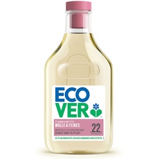 Ecover Feinwaschmittel Wolle & Feines (1 L/22 Waschladungen), Flüssigwaschmittel mit pflanzenbasierten Inhaltsstoffen, Ecover Waschmittel für empfindliche Textilien