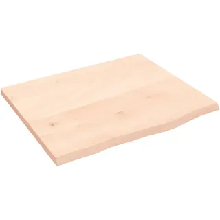 vidaXL Waschtischplatte 60x50x2 cm Massivholz Unbehandelt - Braun