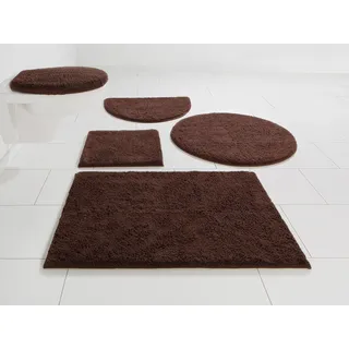 Home affaire Badematte »Maren«, rutschhemmend beschichtet, fußbodenheizungsgeeignet, Bio-Baumwolle, Badteppich, Badematten auch als 3 teiliges Set Home affaire braun halbrund (50 cm x 70 cm)