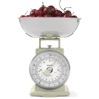 SALTER Timeless Mechanische Küchenwaage, 5 kg Analogzifferblatt, Creme