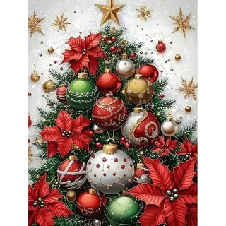 Cosblisvia 5D Diamond Painting Weihnachten Kits Für Erwachsene, DIY Diamond Painting Winter Bilder, Weihnachtskarten Für Anfänger, Künstler, Familie Für Wanddeko, Geschenk (30x40 CM)