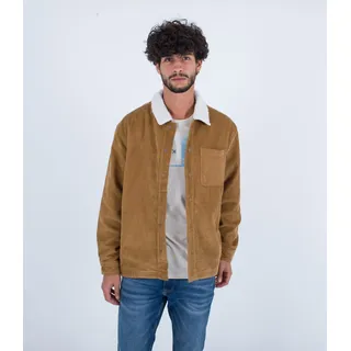 Hurley Herren Bixby Cord Sherpa Lined Hemd, Goldene Doodle, M