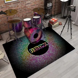 Guoyoocc Drum Teppich Schlagzeugteppich,Trommel Teppich Schallschutz Teppich Schallschutzmatte Drum Rug,verdickte Stoßdämpfungsmatte,geeignet für elektronische Drums und Jazz-Drums