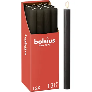 Bolsius Rustik Stabkerzen 27 x 2,3 cm anthrazit 16 St.