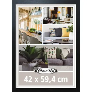 Close Up Premium Posterrahmen | Schwarz | DIN A2 MDF-Rahmen Acrylglas-Scheibe Bilderrahmen
