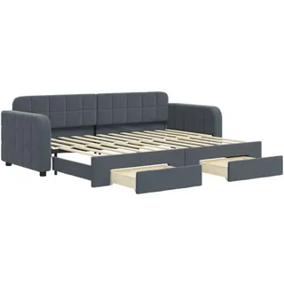 vidaXL Tagesbett Ausziehbar mit Schubladen Dunkelgrau 80x200 cm Samt