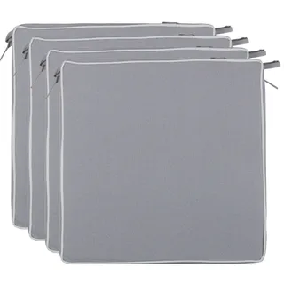 Brandsseller Outdoor Sitzkissen Kissen Dekokissen - Schmutz- und Wasserabweisend - 220 gr. Füllung - Größe: 40 x 40 x 4 cm (4er-Vorteilspack, Dunkelgrau - strukturiert)