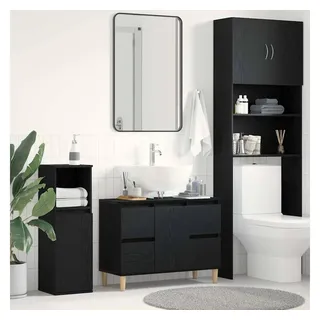 vidaXL Waschbeckenunterschrank 80 x 33 x 60 cm Schwarz