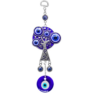 Peili Blauer Evil Eye Wandbehang Anhänger Dekor, türkisches Nazar Evil Eyes Amulett Raumdekoration für Hausschutz (Baum)