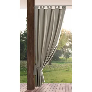 Eurofirany Outdoorvorhänge Gartenvorhänge Outdoor Vorhänge wasserdichte Terrassenvorhäneg Außenvorhang (Cappucino, 155 x 260 cm Schlaufen)