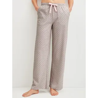 Pyjamahose CALIDA "Favourites Arts", Damen, Gr. M (44/46), N-Gr, rosa (tea grün), Interlock, Obermaterial: 100% Baumwolle, bequem lang, Hosen Pyjamahose, mit seitlichen Taschen und weicher Interlock-Qualität