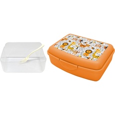 Kinder-Lunchbox und Behälter mit Gabel, Lunchbox, leicht und einfach zu reinigen, Löwen