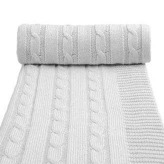 T-Tomi Gestrickte Decke Grey 1 St grau