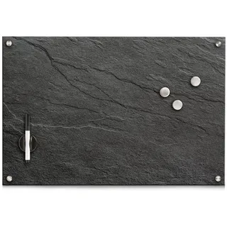 Zeller 11689 Memobord Schiefer Glas, Anthrazit