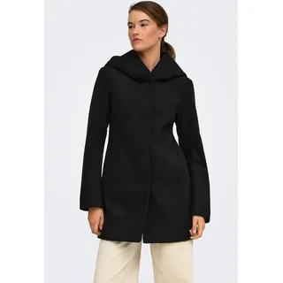 ONLY Langjacke "ONLBLAKE HOOD COAT CC OTW" mit Kapuze Kunstfaser, Eingrifftaschen, schwarz