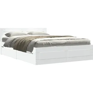 vidaXL Bettgestell mit Kopfteil ohne Matratze Weiß 140x200 cm - Weiß