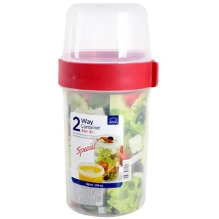 Lock & Lock Two-Way Müsli-to-go-Becher aus Kunststoff – Kleine Lunchbox mit Schraubdeckel und Zwei Behältern – 760 ml & 310 ml